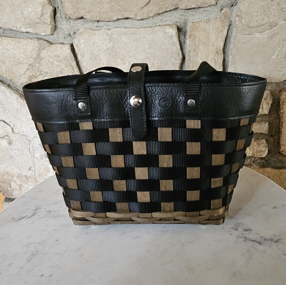 Longaberger Handmade Basket Weave To Go Tote Purse - Picture 2 of 14